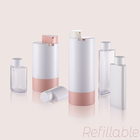 Refillable PETG Material Airless Glass Cosmetic Bottles Bulk